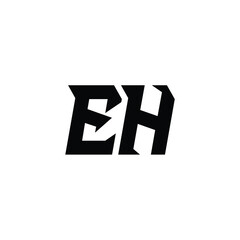 EH monogram logo design letter text name symbol monochrome logotype alphabet character simple logo