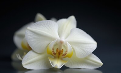 Elegant white orchid flowers close-up