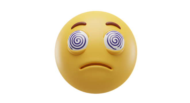 Whirlwind of Emotions: A Dizzy, Spinning Emoticon Illustration, Perfect for Website Design, App     