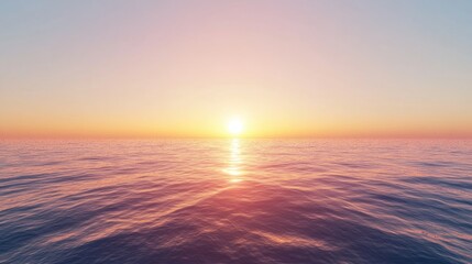 Obraz premium Serene Sunset Over the Tranquil Ocean: A Peaceful Horizon