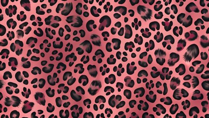 Dark leopard print with pink background and abstract shapes creating a modern aesthetic, abstract, modern,  abstract, modern