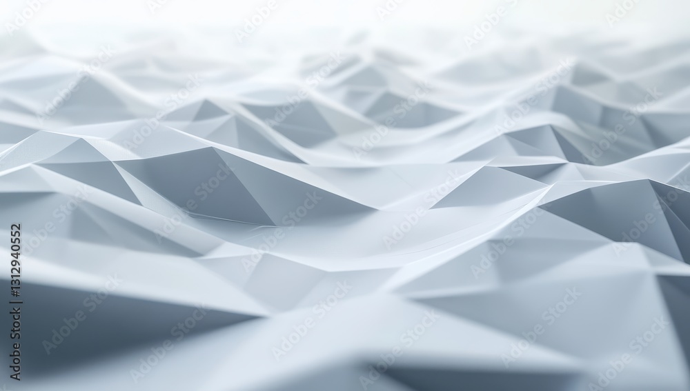 Poster abstract three-dimensional texture with peaks and valleys in light gray tones for backgrounds and de