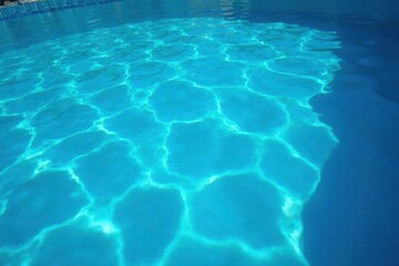 Obraz premium Deep blue swimming pool, disturbed surface, swirling water, dark, swimming pool