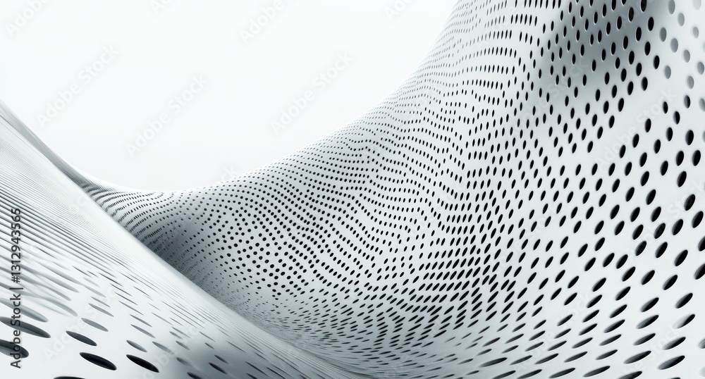 Poster abstract white background with dots wave pattern creating a modern artistic design for backgrounds o