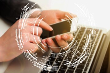 Human interact  AI artificial intelligence processor concept