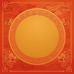 creative beautiful border frame of ancient chinese dragon pattern background with copy space