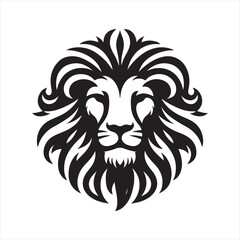 Lion Head Silhouette Vector Art