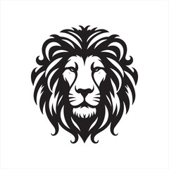 Obraz premium Lion Head Silhouette Vector Art