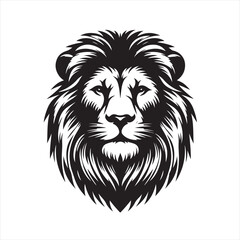 Fototapeta premium Lion Head Silhouette Vector Art