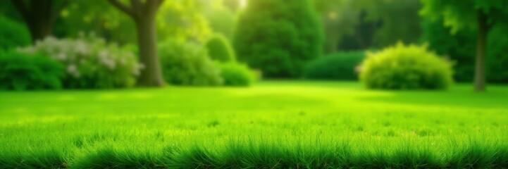 Obraz premium Neatly edged lawn, freshly trimmed grass border , green, ground, outdoor