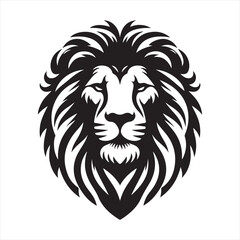 Fototapeta premium Lion Head Silhouette Vector Art