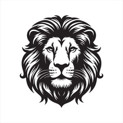 Obraz premium Lion Head Silhouette Vector Art