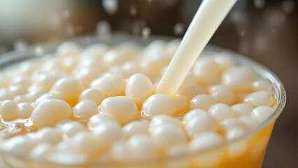  Bubble Tea Straw Splash with Tapioca Pearl Piercing and Milk Tea Spray 