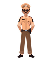 Obraz premium Indian Police Officer Standing
