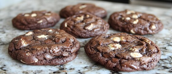 Obraz premium Delicious Double Chocolate Chunk Cookies
