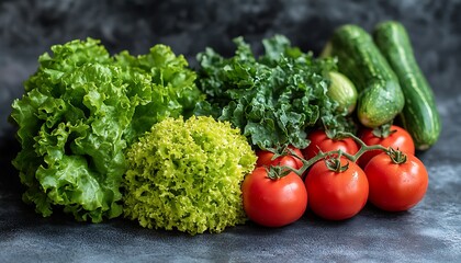 Fresh Vegetables Display On Dark Background