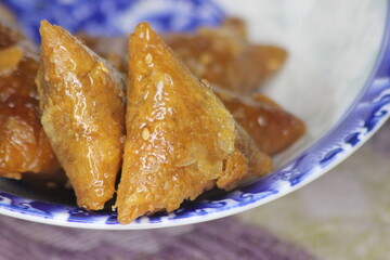 Briwat or Briouat Close Up, Traditional Moroccan Pastry