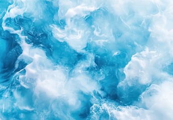 Obraz premium Calm and Turbulent Ocean Waves with Bright Blue Tones and White Foam Textures Captured in Stunning Detail for Nature and Abstract Photography