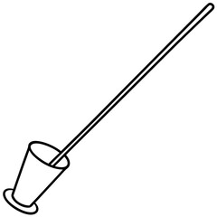 Line Drawing of Glass Stirring Rod - Vector Illustration, Clipart & Line Art Design, Glass stirring rod line drawing vector, perfect for clipart, cartoons, and stock illustrations.
