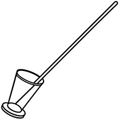 Line Drawing of Glass Stirring Rod - Vector Illustration, Clipart & Line Art Design, Glass stirring rod line drawing vector, perfect for clipart, cartoons, and stock illustrations.