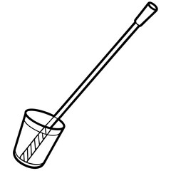 Line Drawing of Glass Stirring Rod - Vector Illustration, Clipart & Line Art Design, Glass stirring rod line drawing vector, perfect for clipart, cartoons, and stock illustrations.