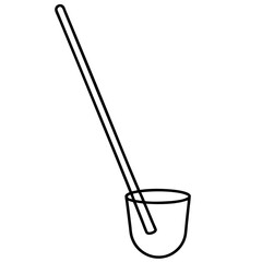 Line Drawing of Glass Stirring Rod - Vector Illustration, Clipart & Line Art Design, Glass stirring rod line drawing vector, perfect for clipart, cartoons, and stock illustrations.