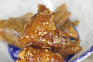 Briwat or Briouat Close Up, Traditional Moroccan Pastry
