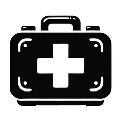 Fototapeta premium First Aid Kit Silhouette