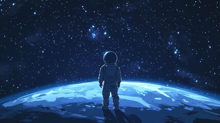 Obraz premium An astronaut gazing upon the beauty of the cosmos with wonder