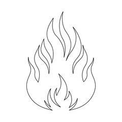 fire flames set.Continuous Single Line Bonfire Illustration - Minimalist Outline Drawing