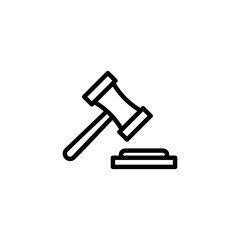 Gavel icon logo design. judge gavel sign and symbol. law icon. auction hammer