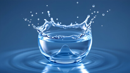 High-Speed Capture of a Water Droplet Splashing into a Glass Bowl with Crown Formation