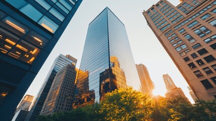 Modern City Skyscrapers Architecture Business Success