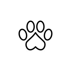 Paw icon logo design. paw print sign and symbol. dog or cat paw