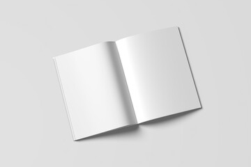 Mockup of an open notebook, album, booklet, brochure, magazine, thin book on a transparent background.