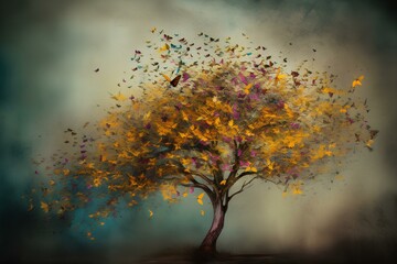 Fototapeta premium autumn tree in autumn