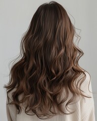Naklejka premium background of women fashion with beautiful wavy haircuts creates the elegance of girl Generate AI