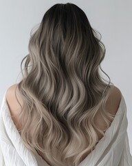 Naklejka premium background of women fashion with beautiful wavy haircuts creates the elegance of girl Generate AI