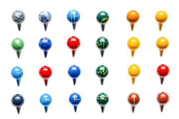 Colorful Map Markers Vibrant Globe Pushpins Location Indicators