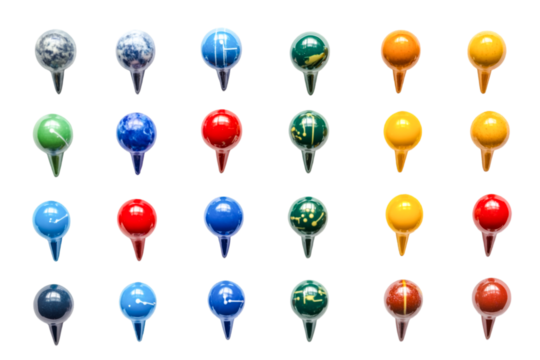 Colorful Map Markers Vibrant Globe Pushpins Location Indicators