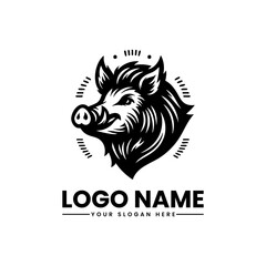 Retro Style Boar Head Vector Logo | Vintage Wild Hog Illustration | Classic Rustic Animal Emblem