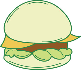 Cartoon Burger Illustration
