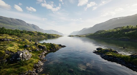 Serene Mountain Lake Landscape Nature Scenery Outdoors Travel Calm Tranquil Peaceful Scenic View