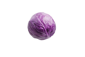 Fototapeta premium Purple cabbage is shown in the air, isolated