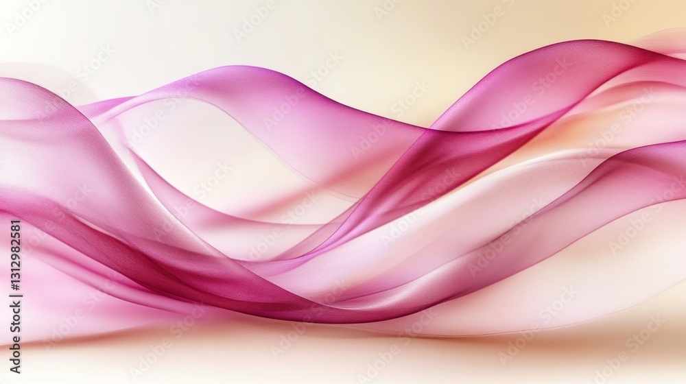 Canvas Prints pink and white abstract waves flowing on soft background