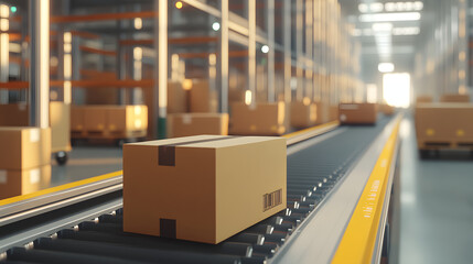 Package Scanning at a Warehouse Flat illustration