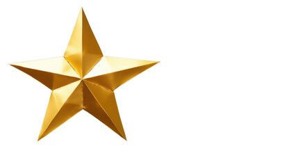 Obraz premium Shining gold star isolated on transparent background