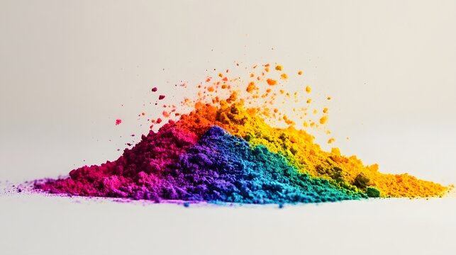 Chromatic Harmony: A vibrant cascade of colorful powder, representing the joyful spirit of festivals and the beauty of diversity.