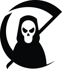  A minimalist reaper holding a grim illustration art