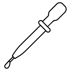 Minimalist Micropipette Drawing Vector | Line Art, Clipart & Cartoon Illustration, Minimalist micropipette vector illustration, perfect for clipart, cartoons, and line art designs.